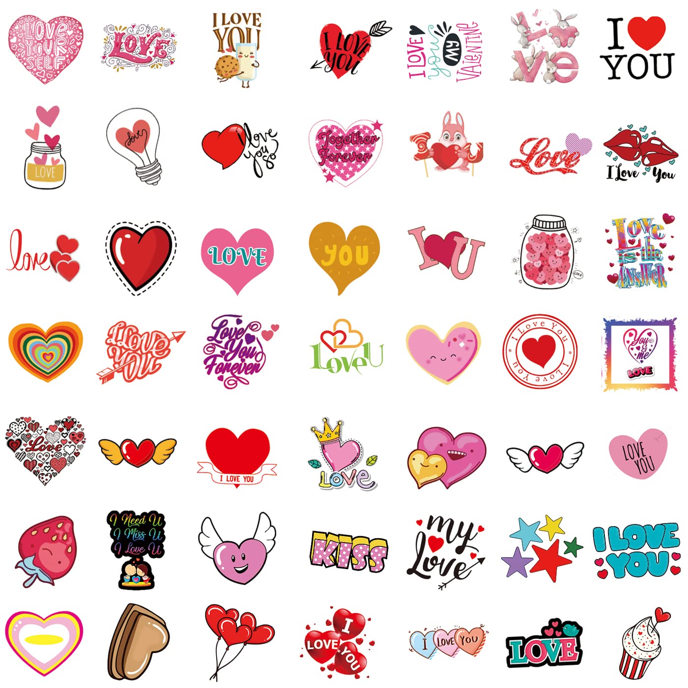 100PCS Valentine's Day Stickers - Waterproof Vinyl Decals for Laptops, Water Bottles, Scooters | Romantic Love Stickers for Couples, Gifts, Wall & Window Decor | Perfect for Valentine's Day, Anniversaries & DIY Crafts