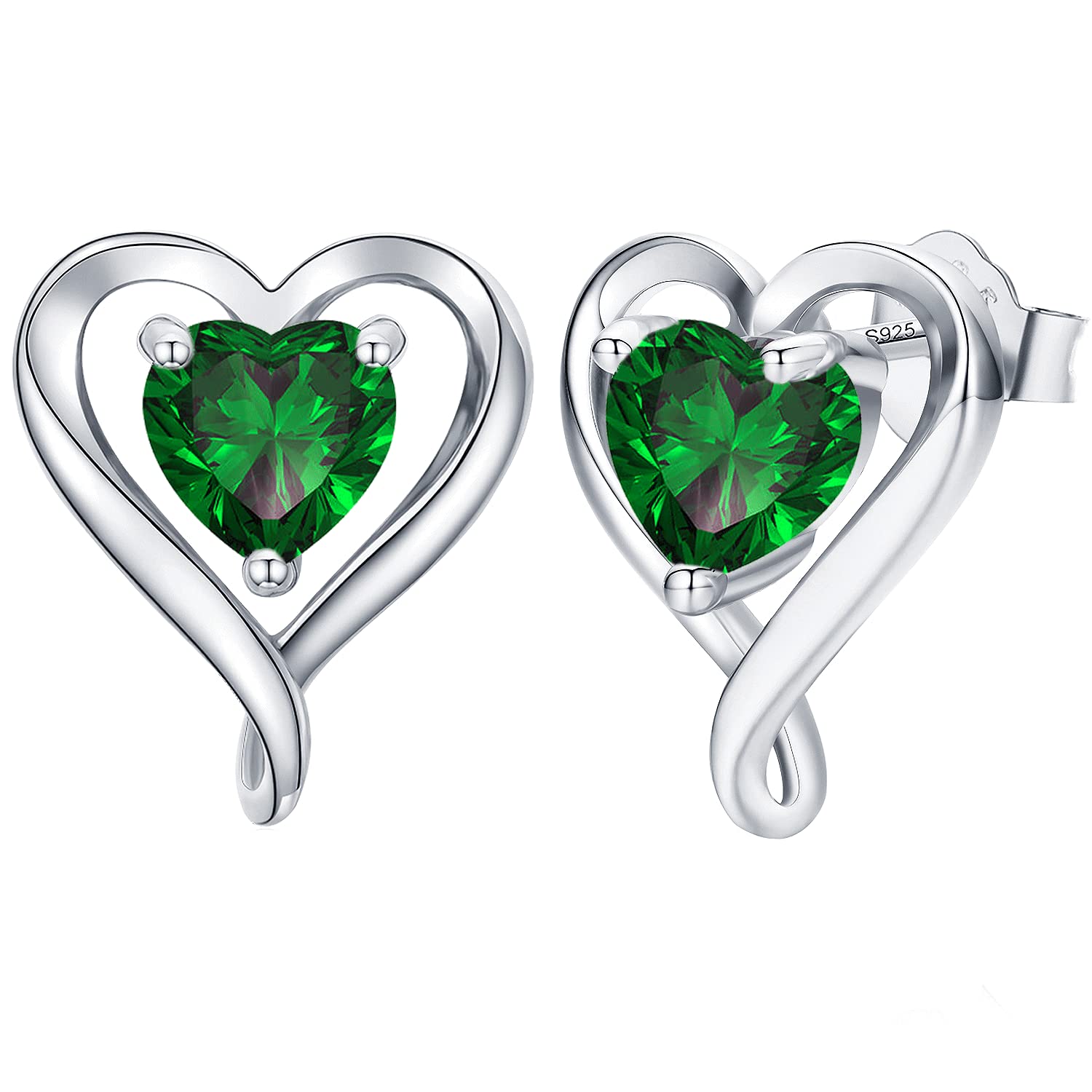 LAVUMO Heart Stud Earrings for Women - Hypoallergenic 14K Gold, Silver & Rose Gold Cubic Zirconia Jewelry Set - Perfect Birthday & Anniversary Gifts for Her - Ideal for Date Nights, Weddings & Special Occasions