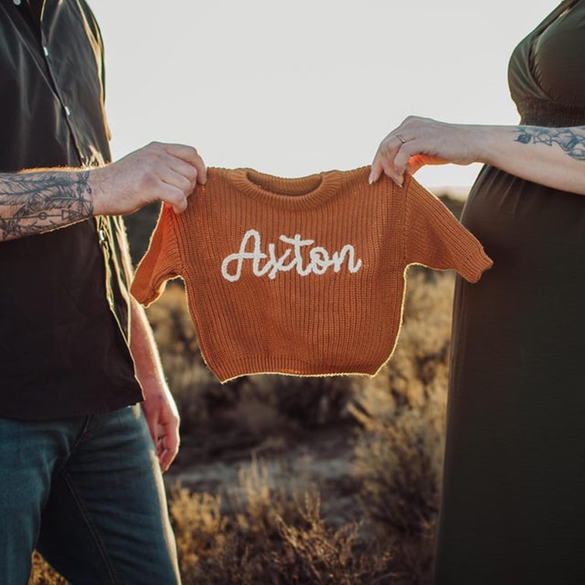 Custom Embroidered Baby Name Sweater - Personalized Oversized Jumper for Toddlers, Boys & Girls | Soft Christmas Gift for Kids | Perfect for Holiday Photos & Family Gatherings