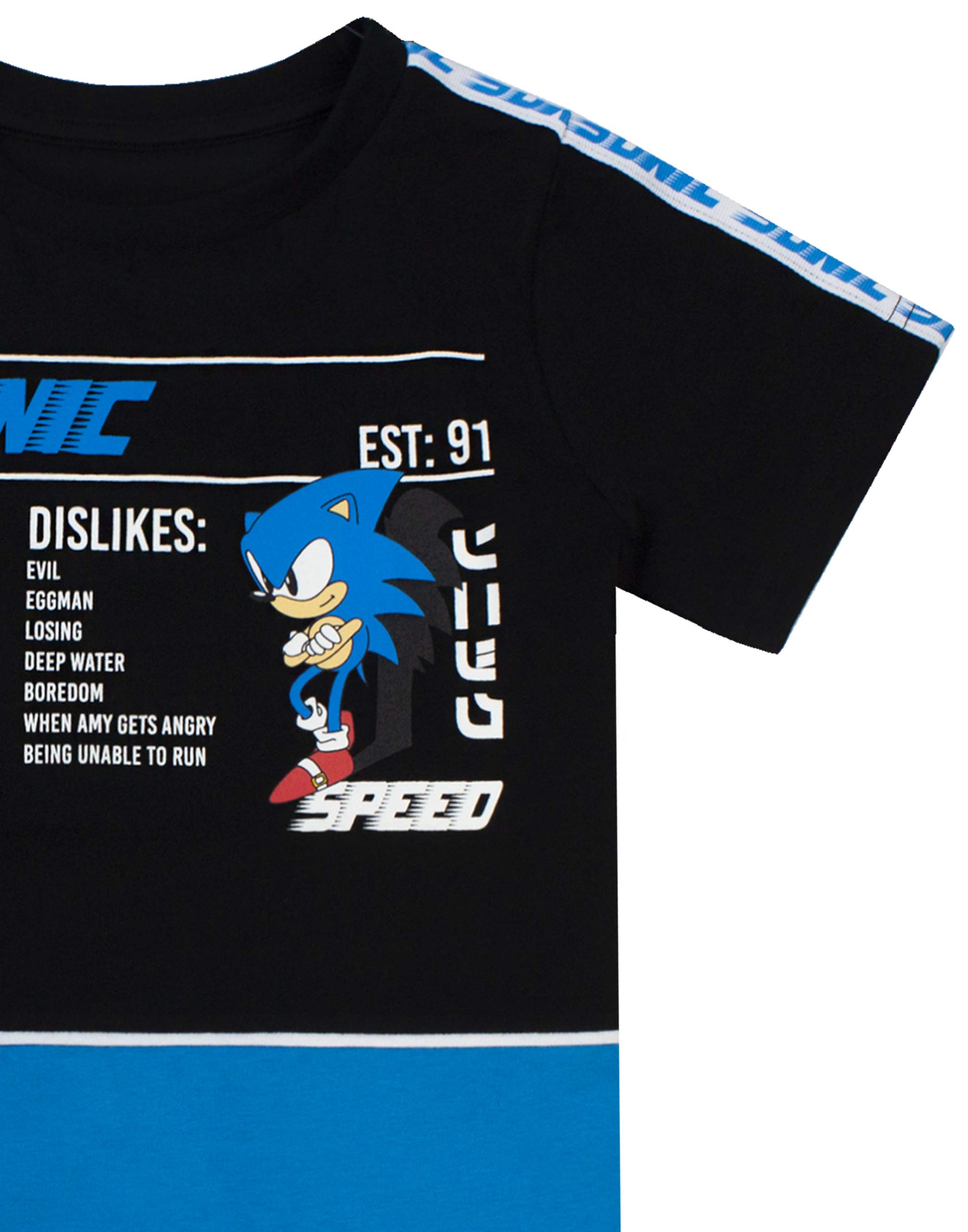 Sonic The Hedgehog Boys T-Shirt for Kids - Black Short Sleeve Video Game Character Tee - Perfect for Gaming, Birthday Parties & Casual Wear