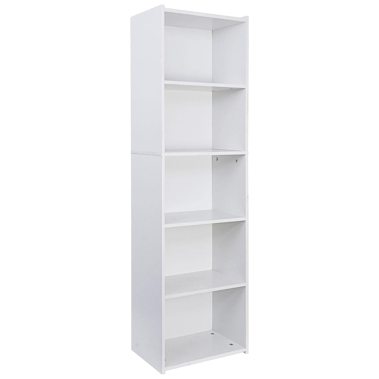 5-Tier Bookshelf Organizer - Wall Mounted Storage Shelf for Books, Shoes, Plants & Home Decor | Reversible Design for Closet, Garage & Office Organization | Space-Saving Solution for Small Rooms & Apartments