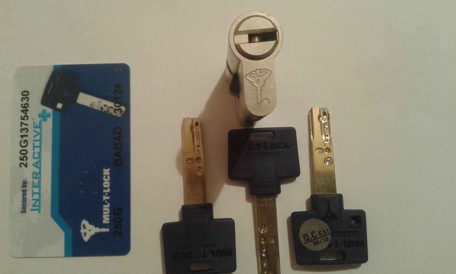 High Security MUL-T-Lock Interactive+ Cylinder Lock with 3 Keys & Keycode Card (27/31) - Ideal for Home, Office & Commercial Door Protection