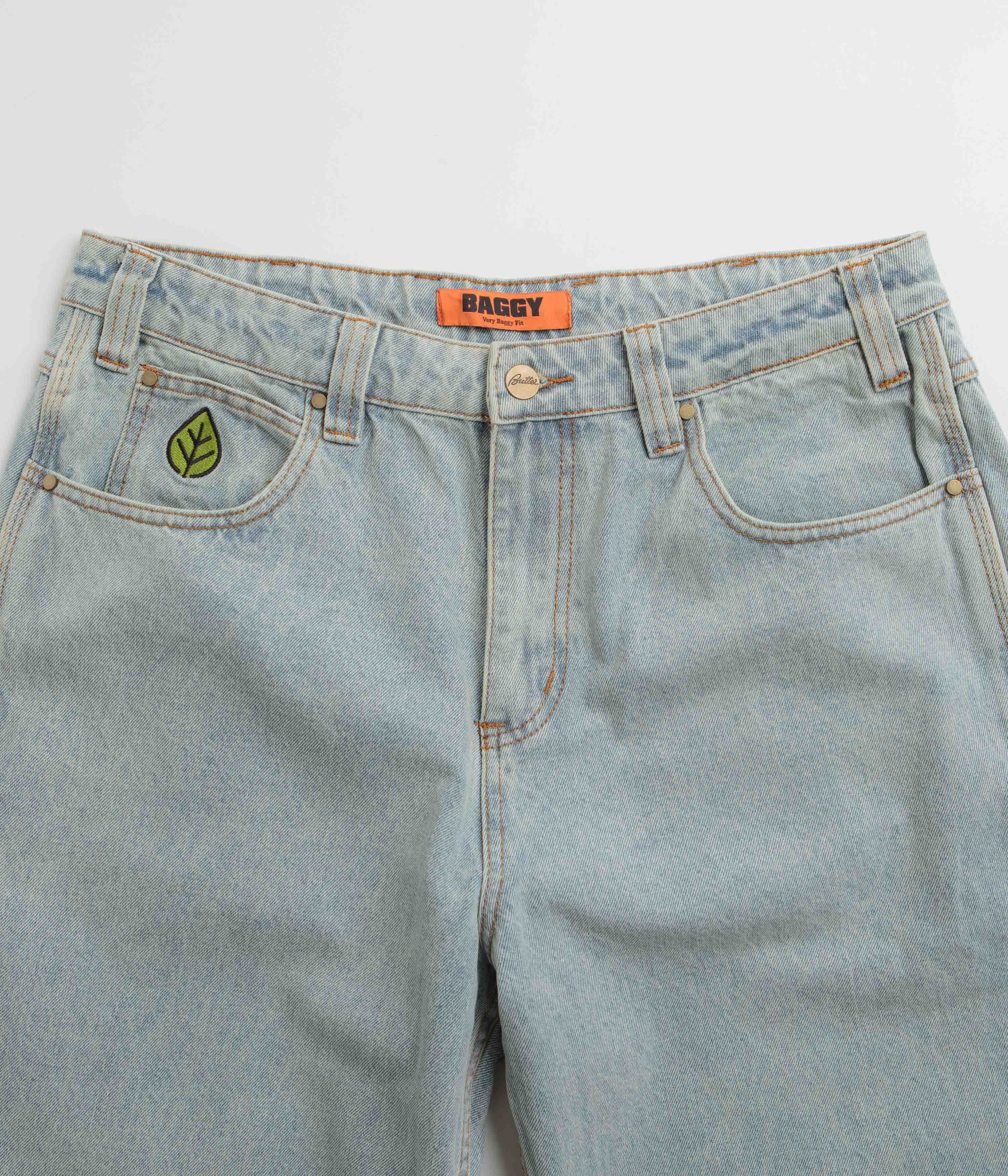 Butter Goods Weathergear Denim Jeans - Faded Light Wash Slim Fit Men's Jeans for Casual Wear & Everyday Style