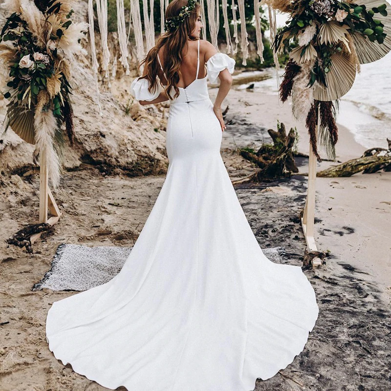 Mermaid Two Piece Beach Wedding Dresses | Split Summer Maxi Dresses for Brides | Perfect for Beach Weddings, Tropical Vacations & Romantic Getaways