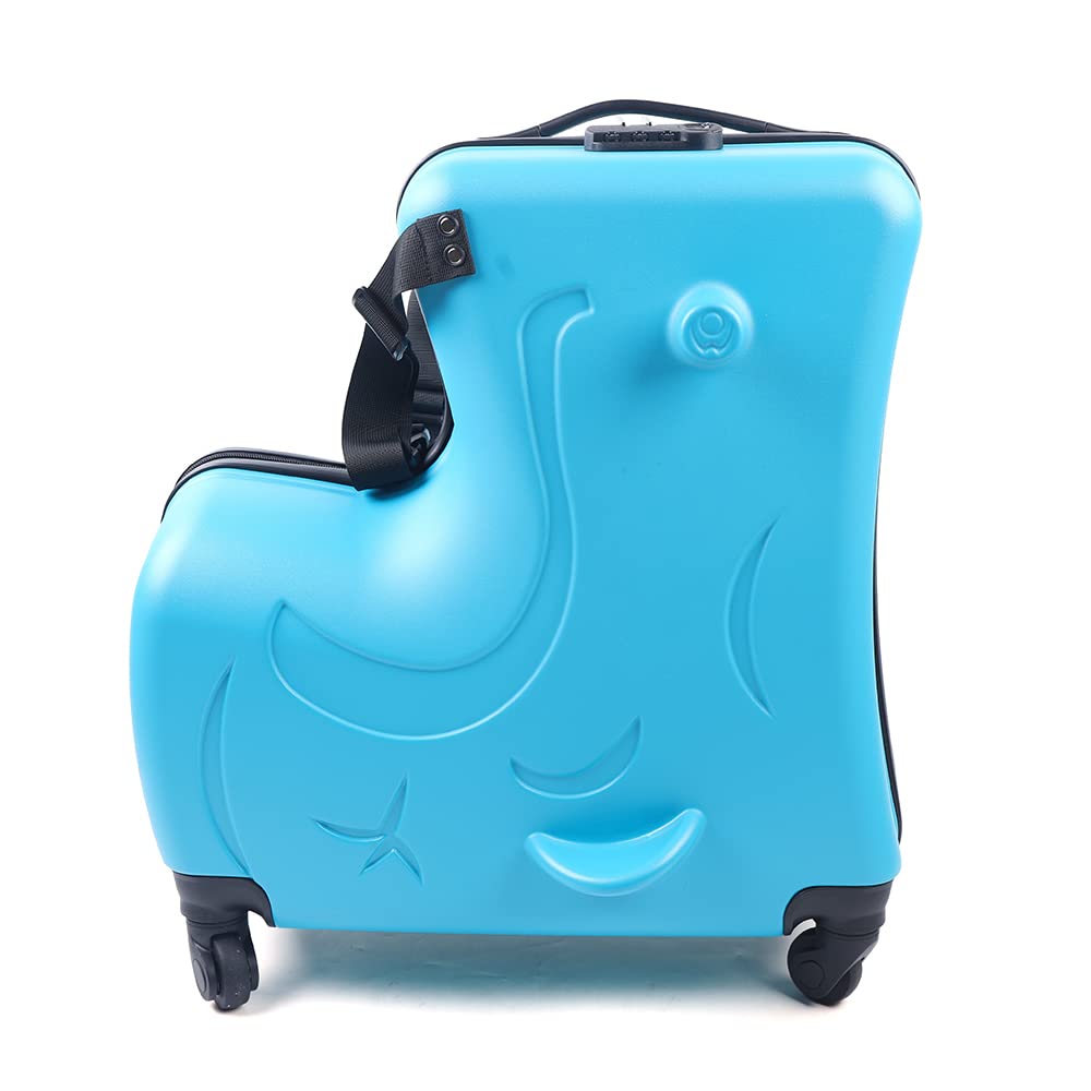 20 Inch Kids Ride-On Luggage Suitcase with Wheels - Waterproof Travel Trolley Carry-On for Boys & Girls | Perfect for Airports, Family Trips & School Travel