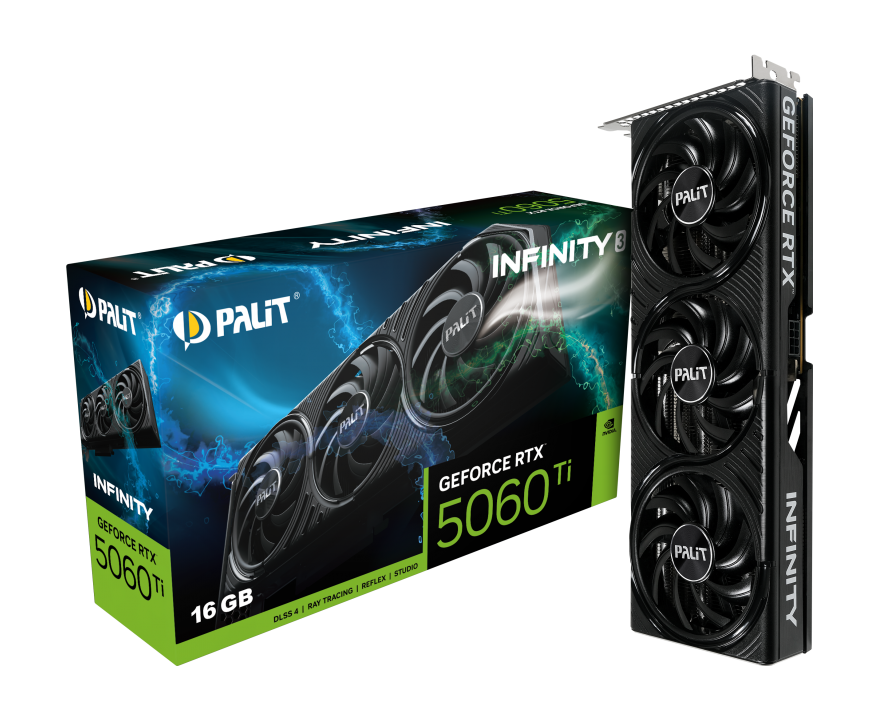 Palit GeForce RTX 5060Ti Infinity 16GB GDDR6 Gaming Graphics Card - High Performance GPU for 4K Gaming, VR, Video Editing & Streaming