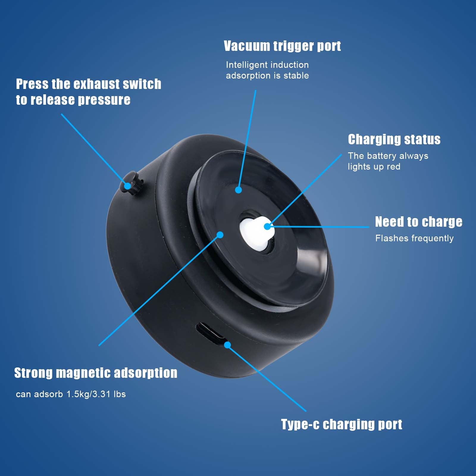 Strong Magnetic Car Phone Holder - 360° Rotatable Dashboard & Windshield Mount with Adjustable Suction Cup for iPhone, Samsung, Google Pixel - Perfect for Driving, Gym, Workouts (Black)