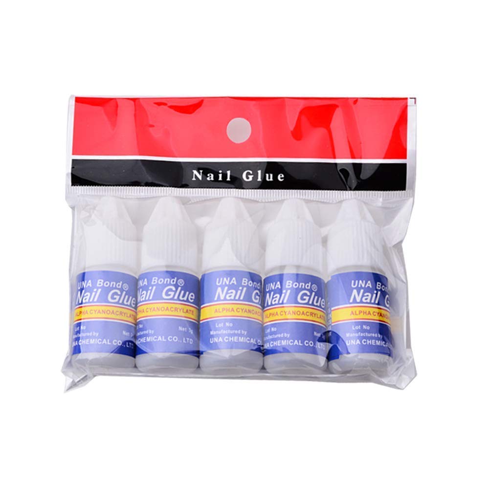 MAPPERZ Professional Acrylic Nail Glue - Strong Adhesive for Fake Nails & Nail Art (5-Pack, 3g) - Perfect for Salon, Home Manicure & Nail Extensions