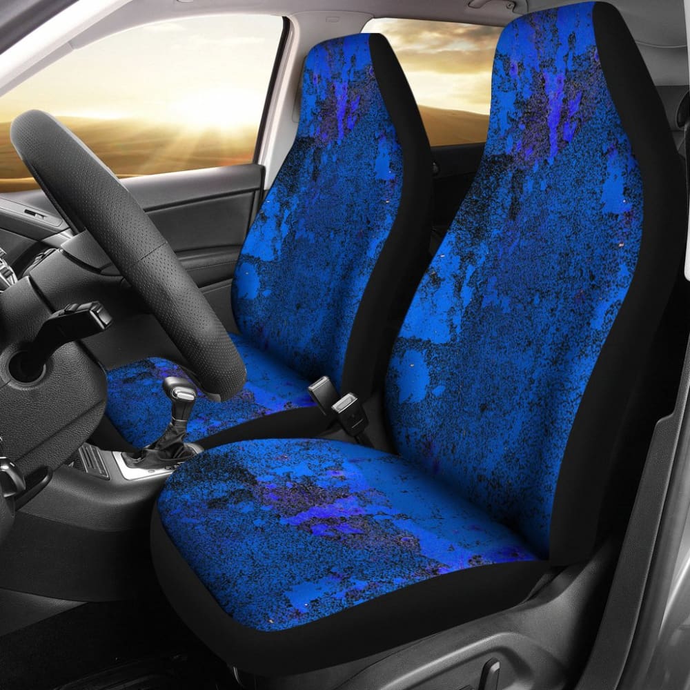 Blue Grunge Art Car Seat Covers 210202 - Waterproof & Universal Fit for Sedans, SUVs, Trucks - Perfect for Road Trips & Daily Commute