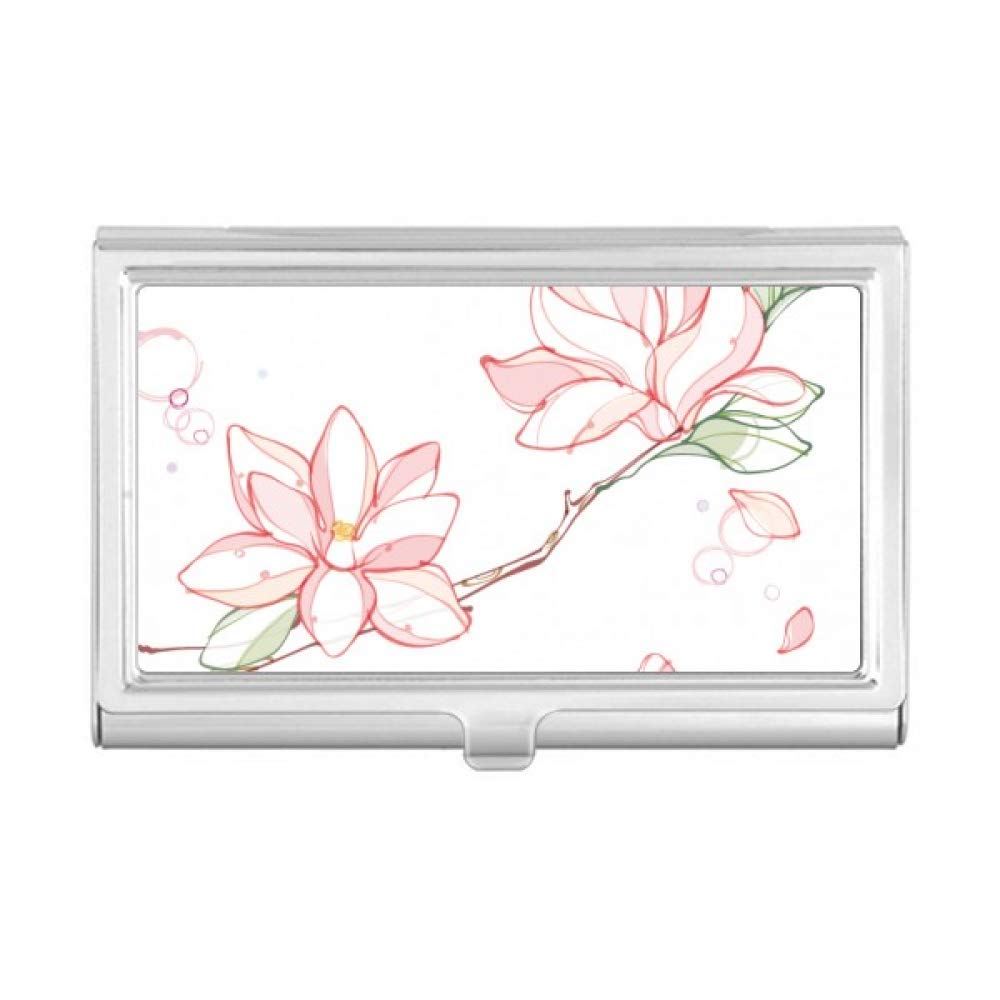 Peach Tree Leaves Watercolor Business Card Holder - Elegant Floral Card Case Wallet for Office, Home & Gifts | Compact Pocket Organizer for Business Cards, Credit Cards & IDs