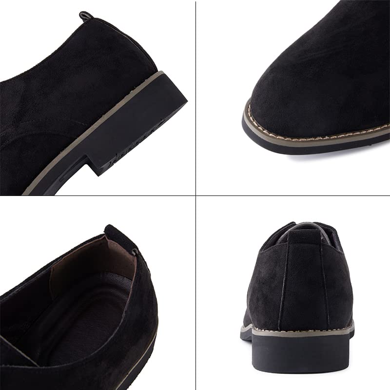Men's Suede Brogue Dress Shoes - Classic Oxford Lace-Up Formal & Casual Derbys for Business, Office & Wedding Events