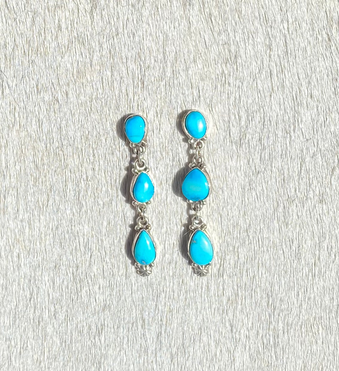 Turquoise Earrings with 3 Stones - Handmade Boho Jewelry for Women - Perfect for Parties, Weddings & Everyday Wear