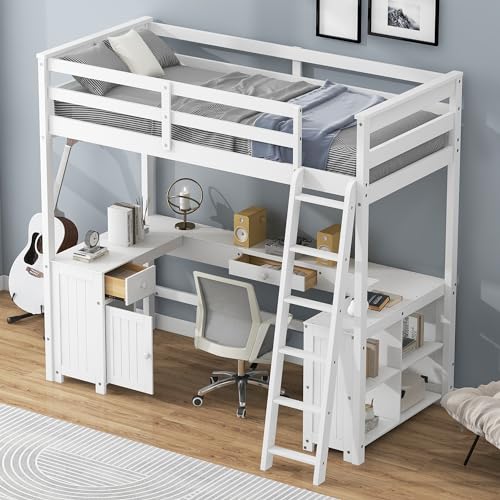 White With U-shaped Desk