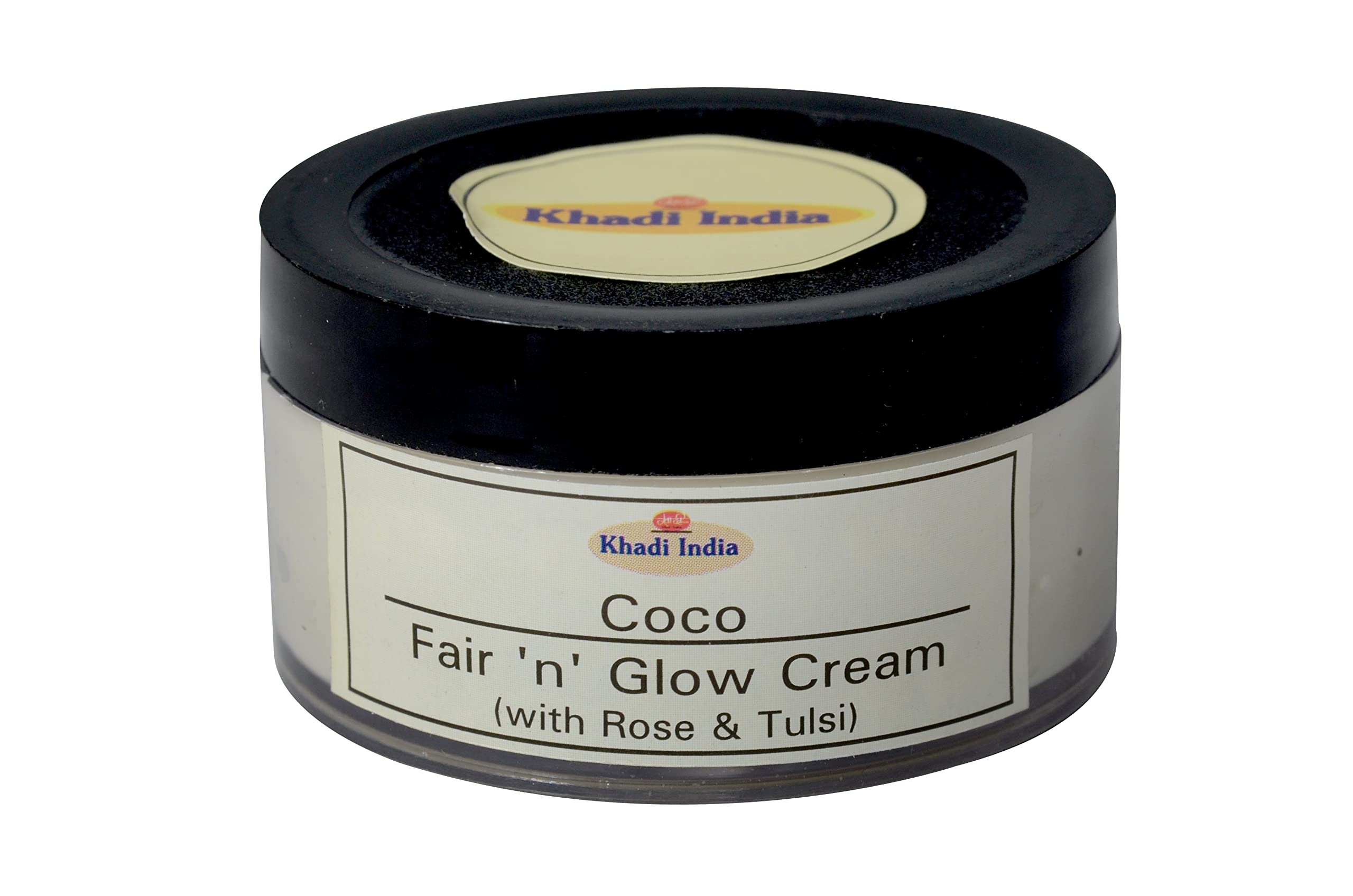 Khadi India Herbal Coco Fair & Glow Cream - Natural Skin Brightening & Moisturizing Face Cream for Radiant Glow - Perfect for Daily Skincare & Night Routine