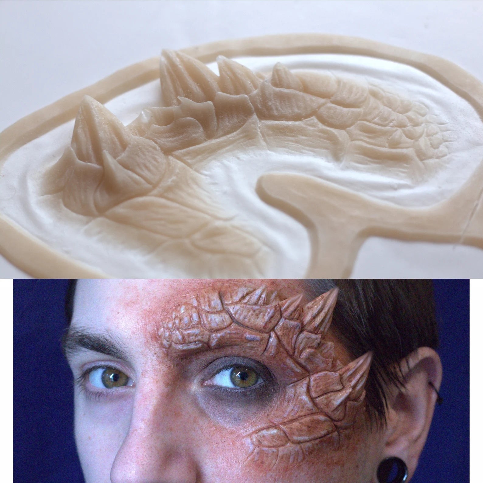 Obsidian FX Half Dragon Silicone Prosthetic - Realistic Fantasy Costume Makeup for Cosplay, Halloween, and LARPing