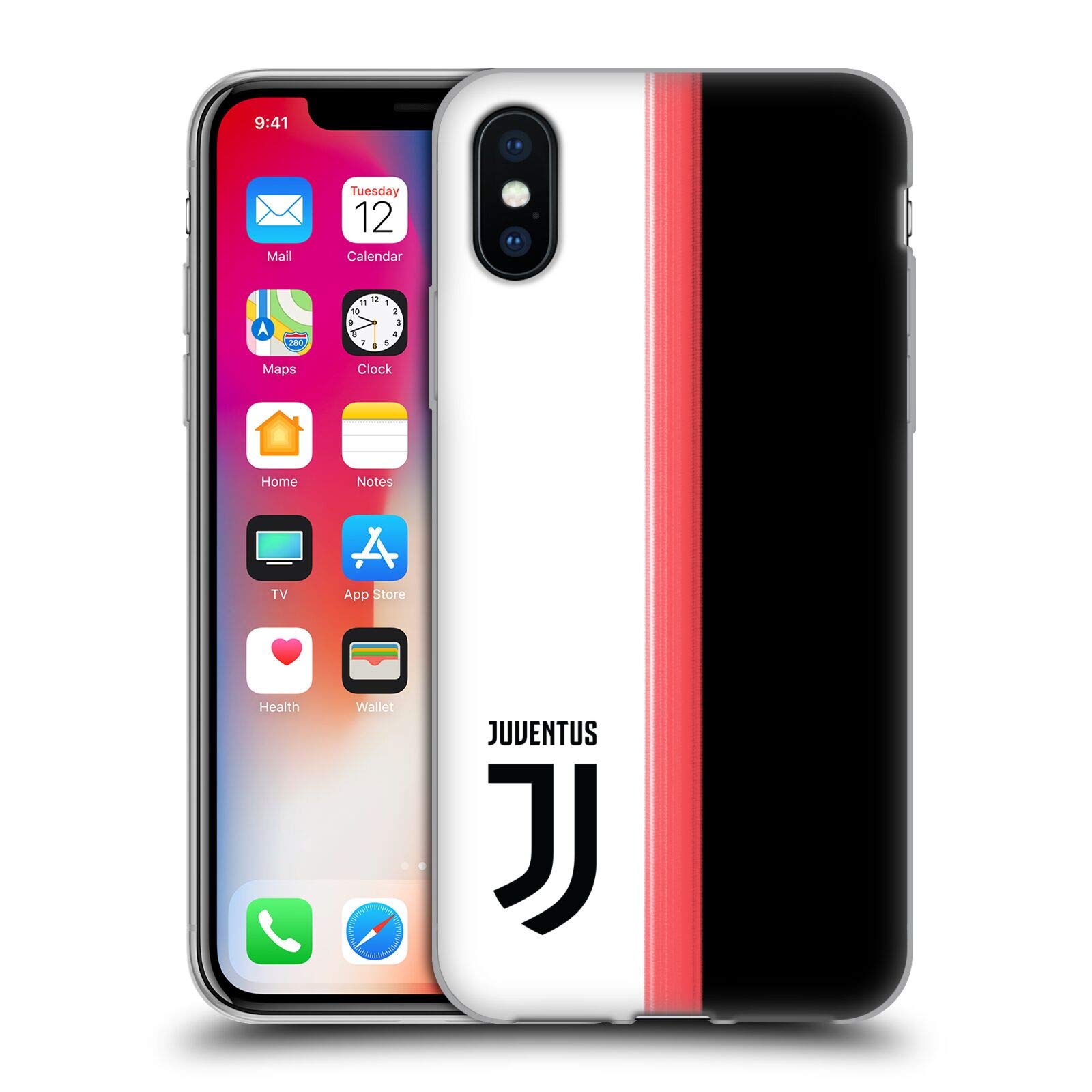 Official Juventus FC 2019/20 Home Jersey Soft Gel Phone Case for iPhone X/Xs - Durable Protection & Team Pride for Soccer Fans & Match Days