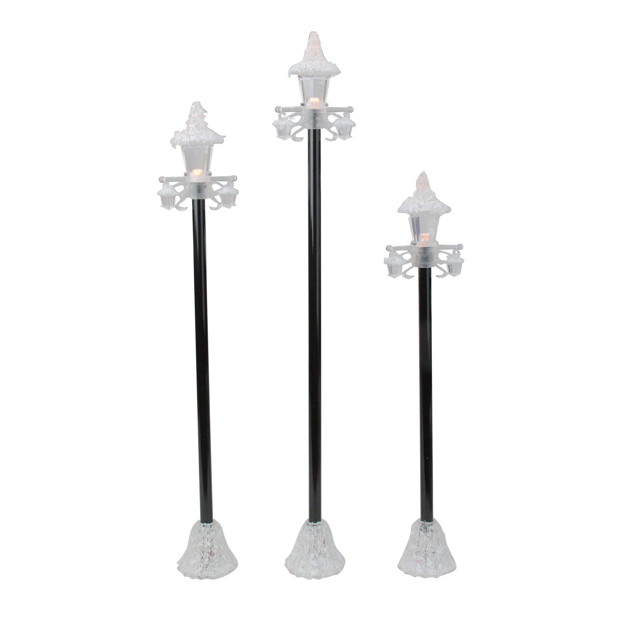 Victorian-Style LED Lighted Christmas Village Lamp Post Set of 3 - Perfect for Holiday Home Decor, Winter Village Displays & Christmas Tree Accents