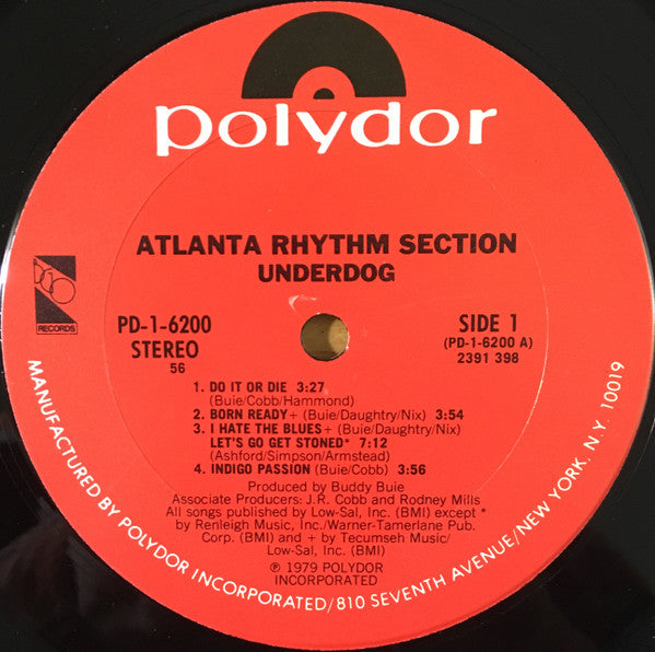Atlanta Rhythm Section - Underdog Vinyl LP Album (VG+ Condition) - Classic Rock Music for Home Listening & Collectors