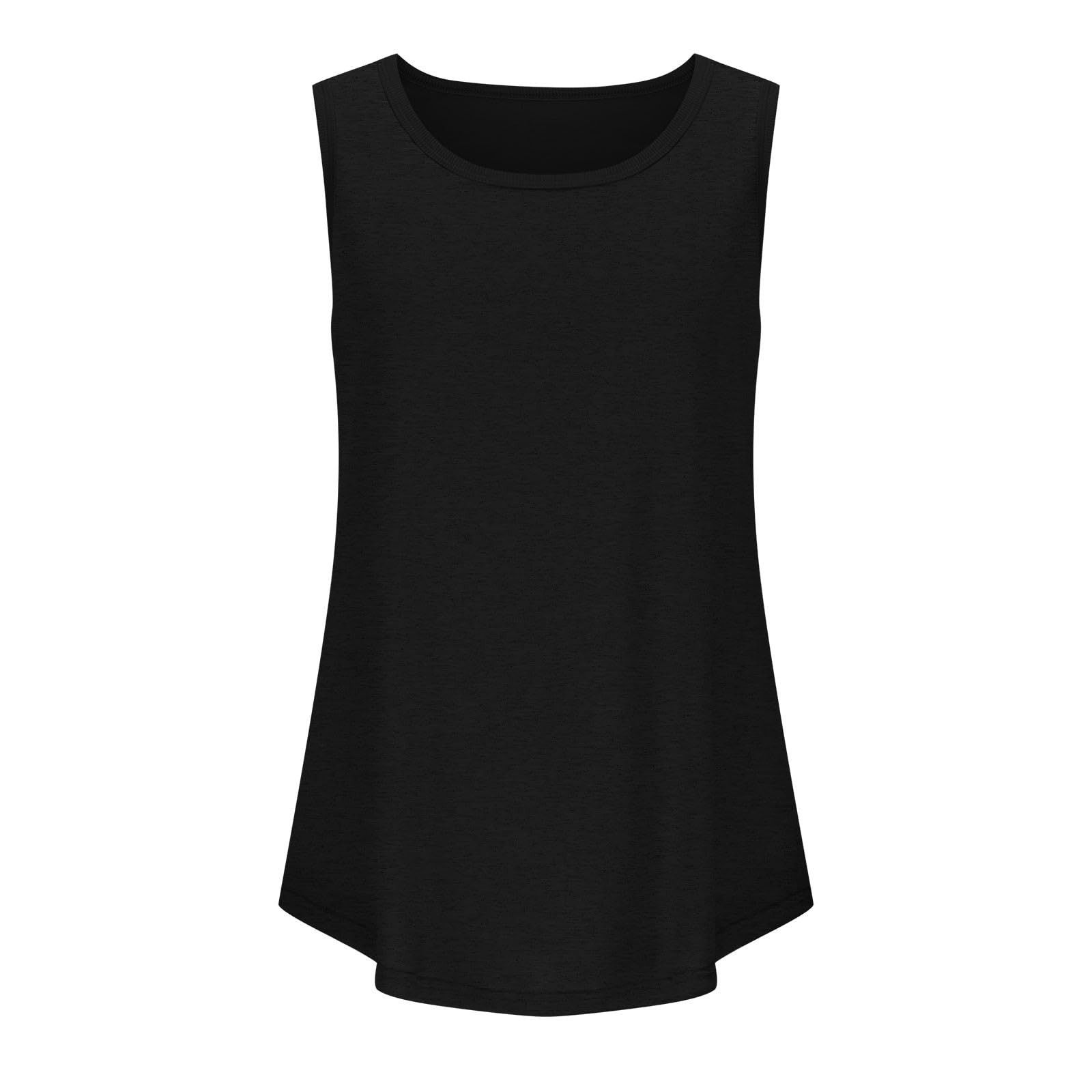Women's Summer Tank Tops - Loose Fit Sleeveless Long T-Shirt, Flowy O-Neck Casual Tunic Basic Tee (2024 Trendy) | Perfect for Beach, Yoga & Everyday Wear