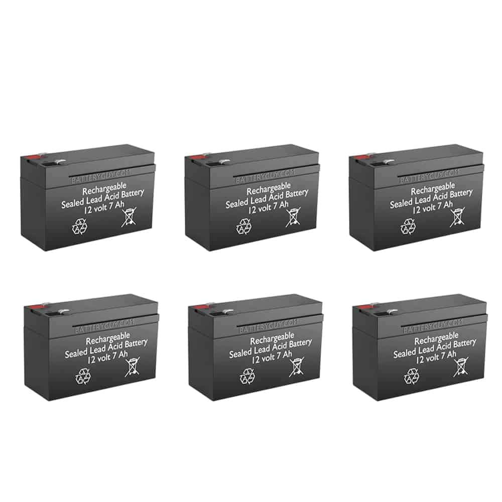IM1270 Replacement 12V 7Ah SLA Rechargeable Batteries with F1 Terminals - BatteryGuy Brand Equivalent (6-Pack) - Perfect for UPS Backup, Emergency Lights & Security Systems