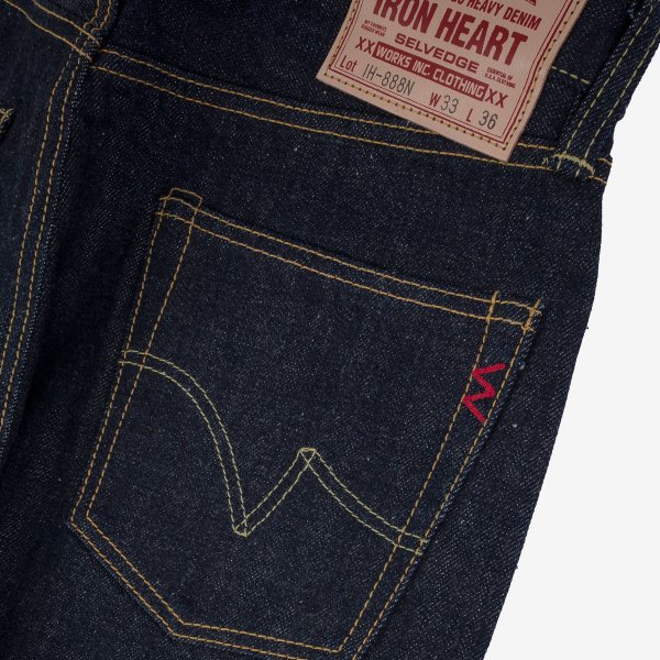 Iron Heart IH 888N 17oz Selvedge Denim Jeans - Medium/High Rise Tapered Cut, Natural Indigo Dye | Premium Raw Denim for Men | Perfect for Casual Wear, Work & Motorcycle Riding