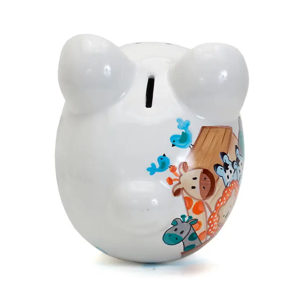 Child to Cherish Ceramic Noah's Ark Piggy Bank - Money Saving Bank for Kids, Religious Gift & Home Decor - Perfect for Birthdays, Baptisms & Teaching Financial Responsibility