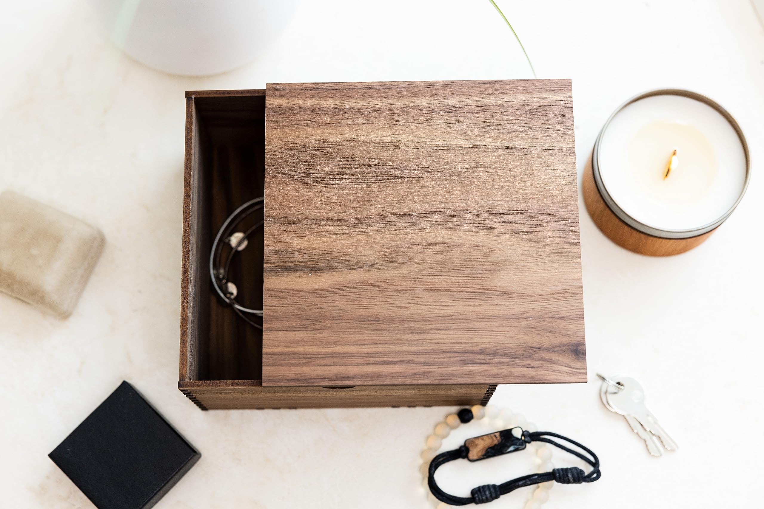 Handcrafted Wooden Keepsake Box for Wedding Cards, Baby Memories & Jewelry Storage - Decorative Gift Box with Lid for Home, Office & Special Occasions