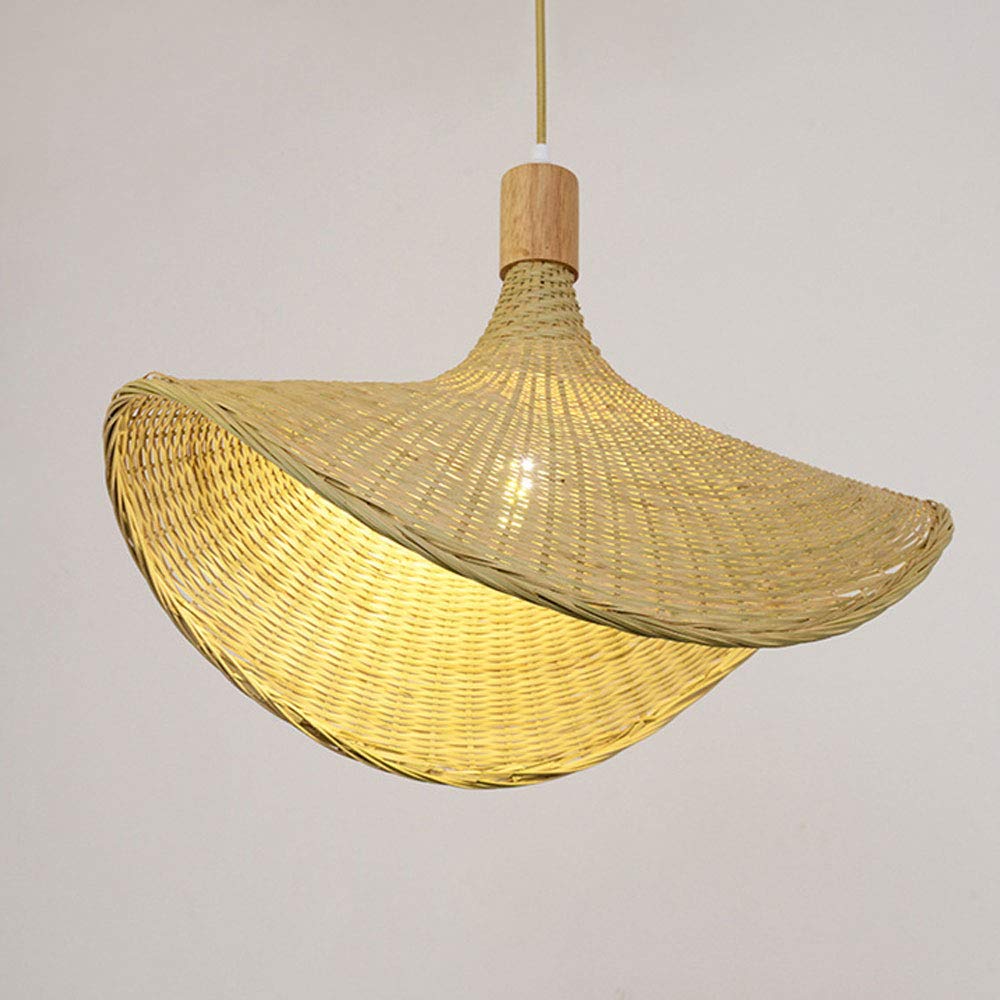 Handmade Rattan Ceiling Pendant Light - Natural Straw Hat Chandelier for Bedroom, Stairway & Bedside | Eco-Friendly Hanging Lamp for Boho Home Decor