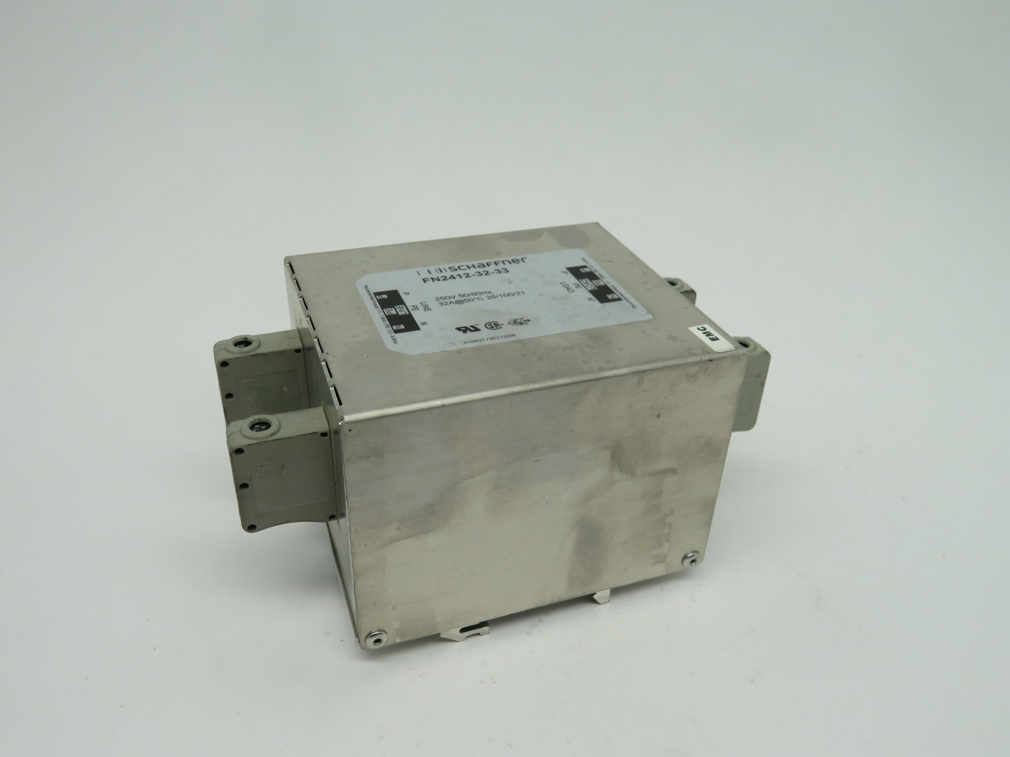 Schaffner 32A Power Line Filter FN2412-32-33 | 3.4mA EMI/RFI Noise Suppressor for Industrial Equipment & Home Appliances | Perfect for CNC Machines, Medical Devices & Audio Systems