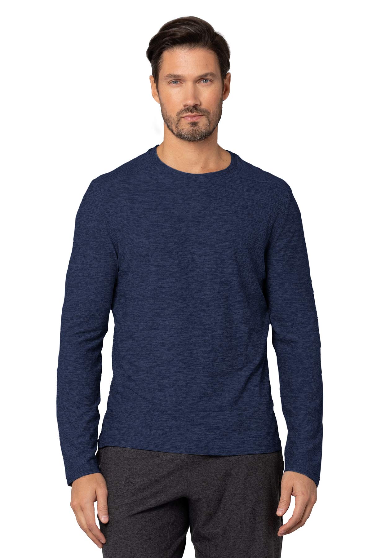 Kyodan Men's Ultra Soft Crewneck Long Sleeve T-Shirt - Comfortable Casual Wear for Everyday, Workout & Lounge