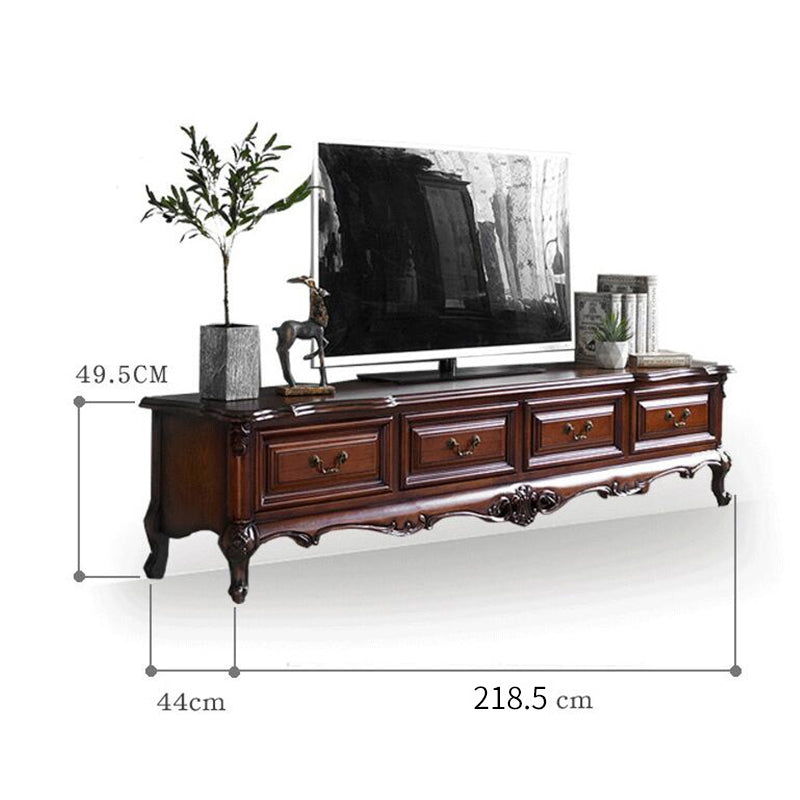 Claire New York Sheraton TV Stand Console Cabinet with Glass Display - Modern American Style Coffee Table for Living Room, Bedroom & Home Theater