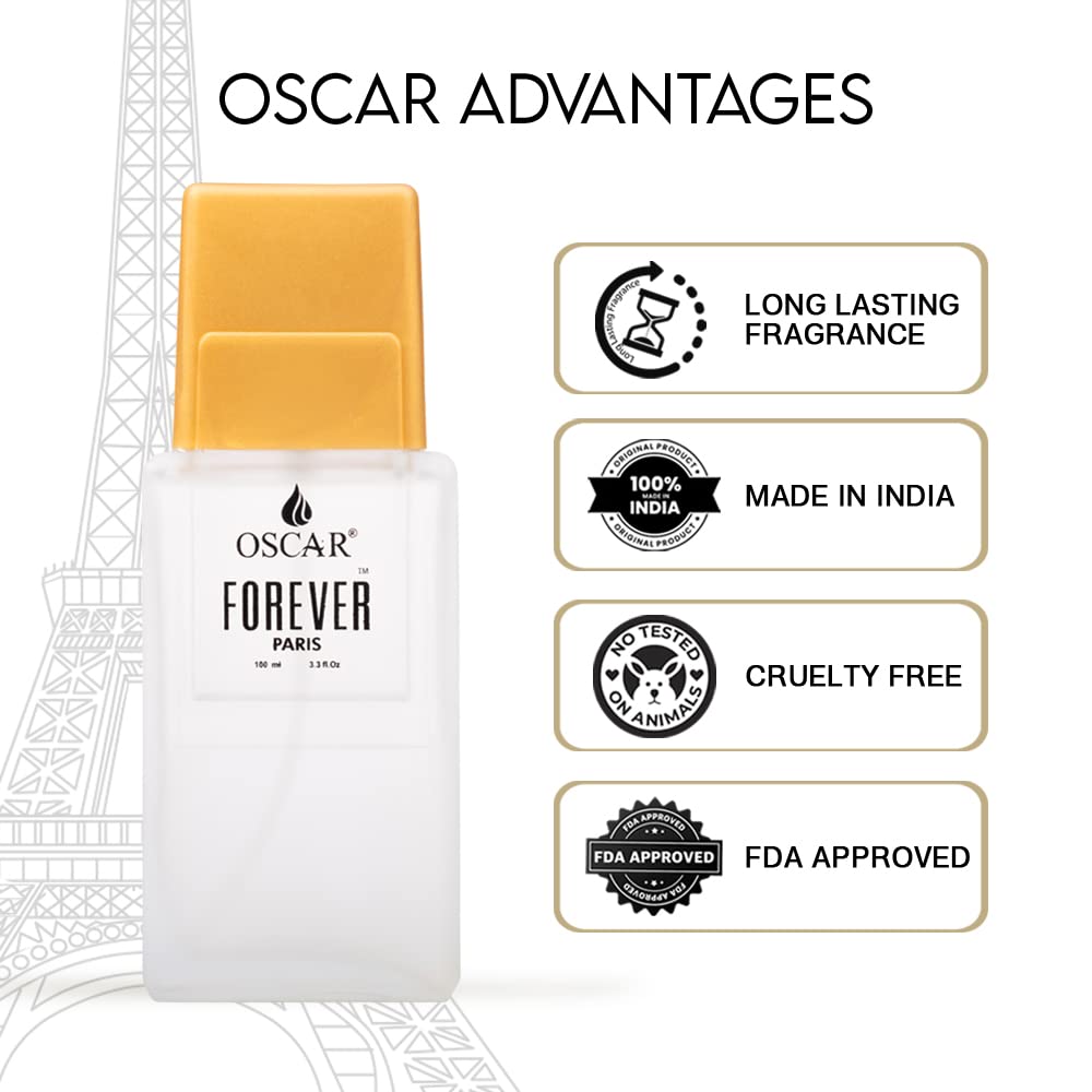 Oscar Forever Rose Gold Perfume for Women - Aromatic Fougere Fragrance, Long Lasting 100ml Eau de Parfum | Romantic Date Night & Special Occasion Gift