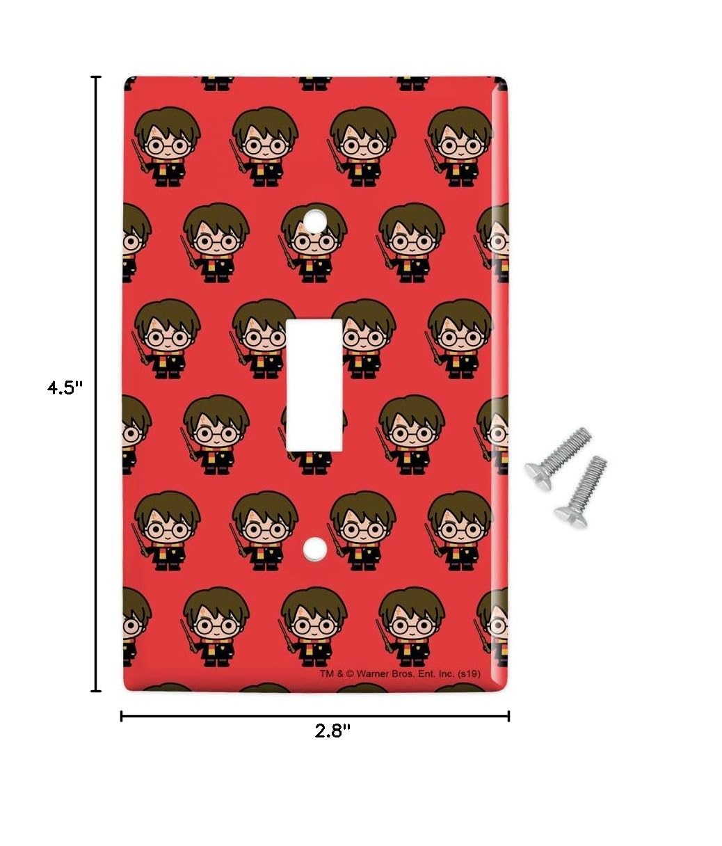 Harry Potter Chibi Character Plastic Wall Decor Light Switch Plate Cover - Cute Toggle Switch Cover for Kids Room, Bedroom, Nursery & Harry Potter Themed Decor