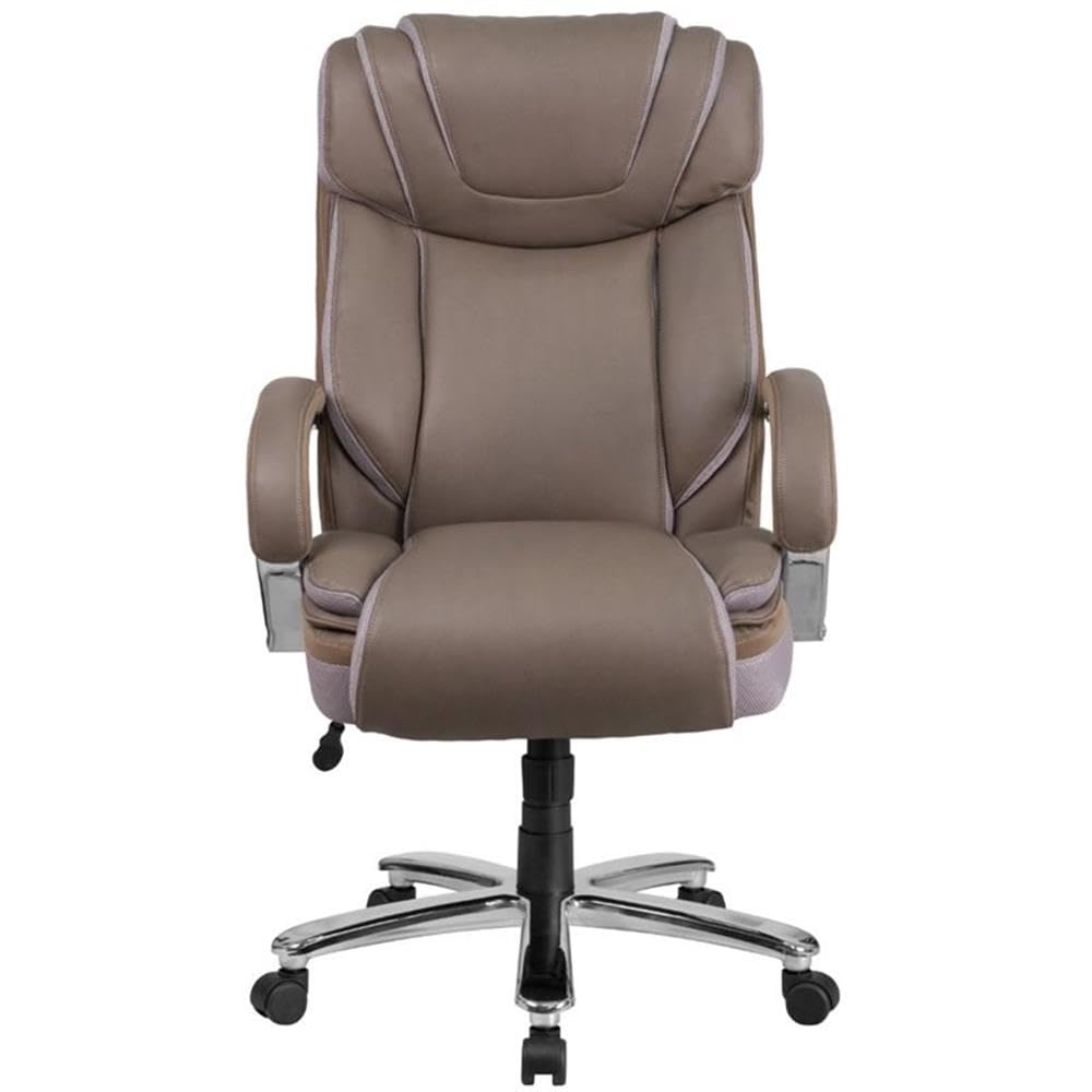 UrbanPro Contemporary Big and Tall Leather Office Chair in Taupe - Ergonomic Executive Desk Chair for Large Men - Perfect for Home Office, Gaming & Workspace Comfort