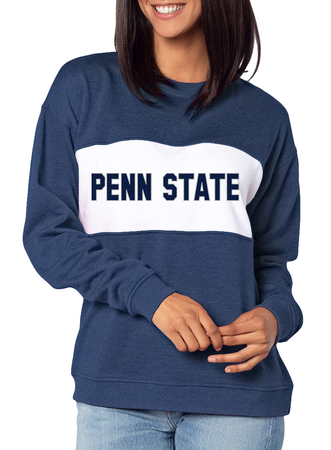 Chicka-D Women's Vintage Pennant Sweatshirt - Soft & Cozy Pullover for Casual Wear, Lounge & Fall Outfits