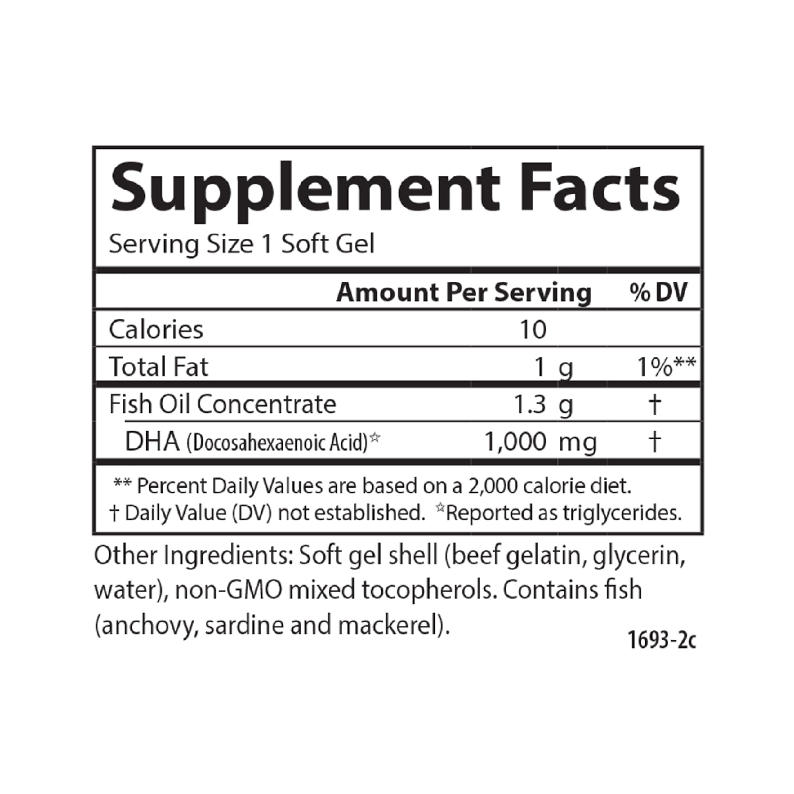 Carlson Elite DHA Gems - 1000mg Wild Caught Omega-3 Fish Oil Softgels for Brain Function & Eye Health, Sustainably Sourced, 120 Count - Supports Memory, Focus & Healthy Vision for Adults & Kids
