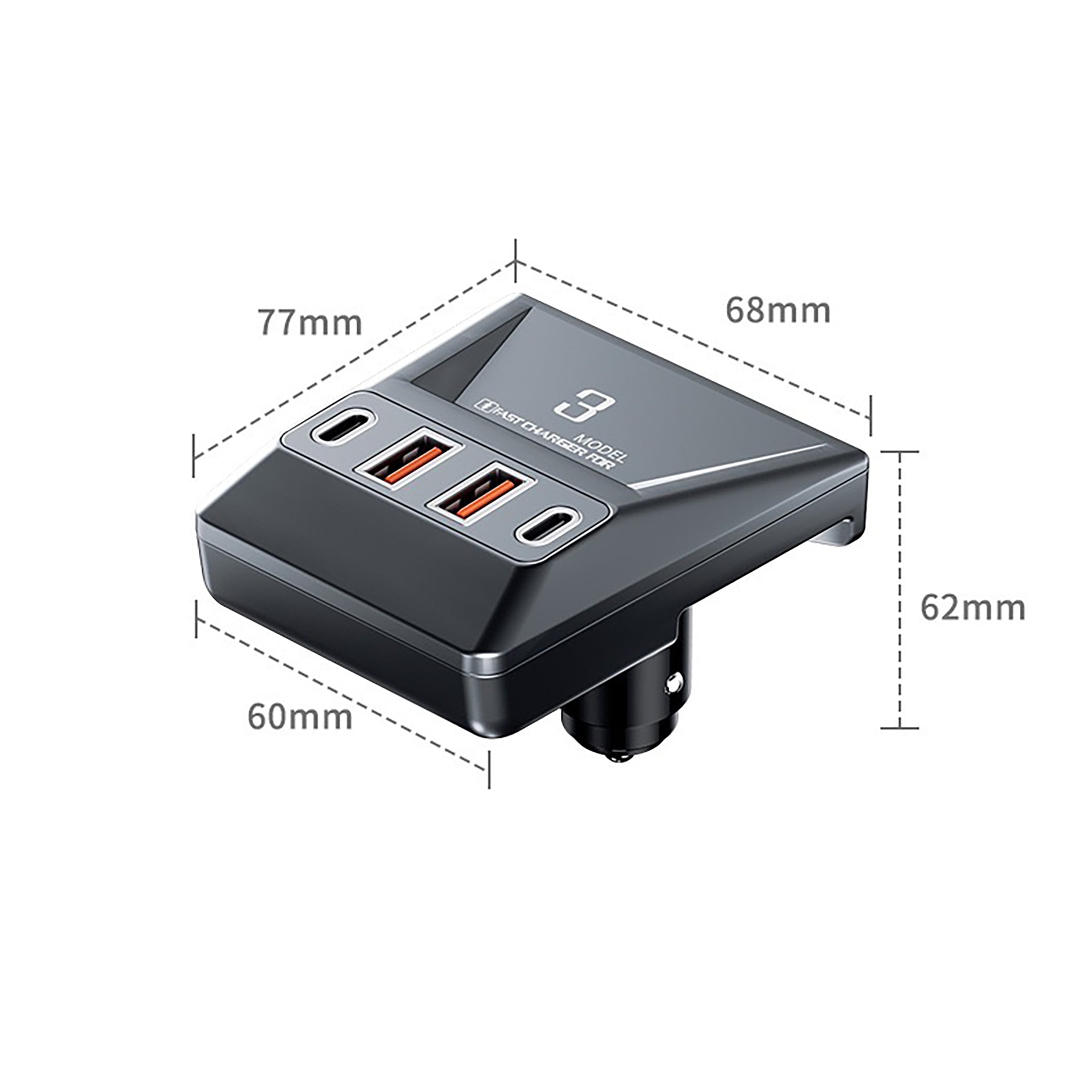 Premium 6-in-1 USB Hub Docking Station for Tesla Model 3/Y (2024+) - Fast Charging, Data Sync, Expand Connectivity - Perfect for Road Trips & Office Use