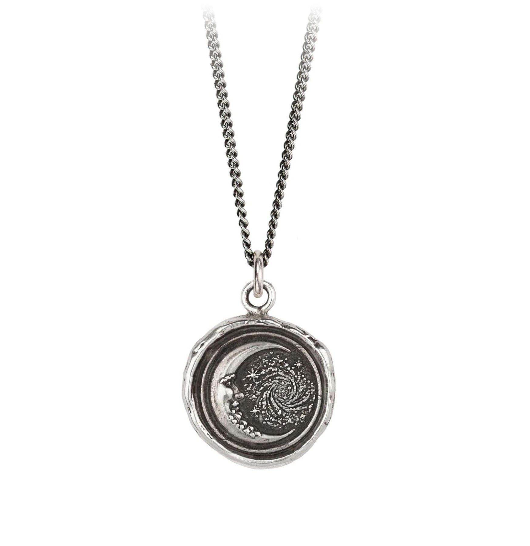 Trust the Universe Sterling Silver Talisman Necklace - Spiritual Jewelry for Women, 925 Silver Pendant with Inspirational Message - Perfect for Meditation, Yoga & Daily Motivation