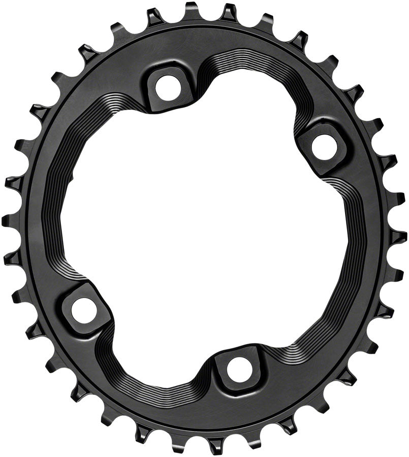 absoluteBLACK Oval Narrow Wide Chainring 34t 96 BCD 4 Bolt 10 Speed Aluminum Black - Premium MTB Chainring for Enhanced Shifting Performance on Mountain Bikes & Gravel Bikes