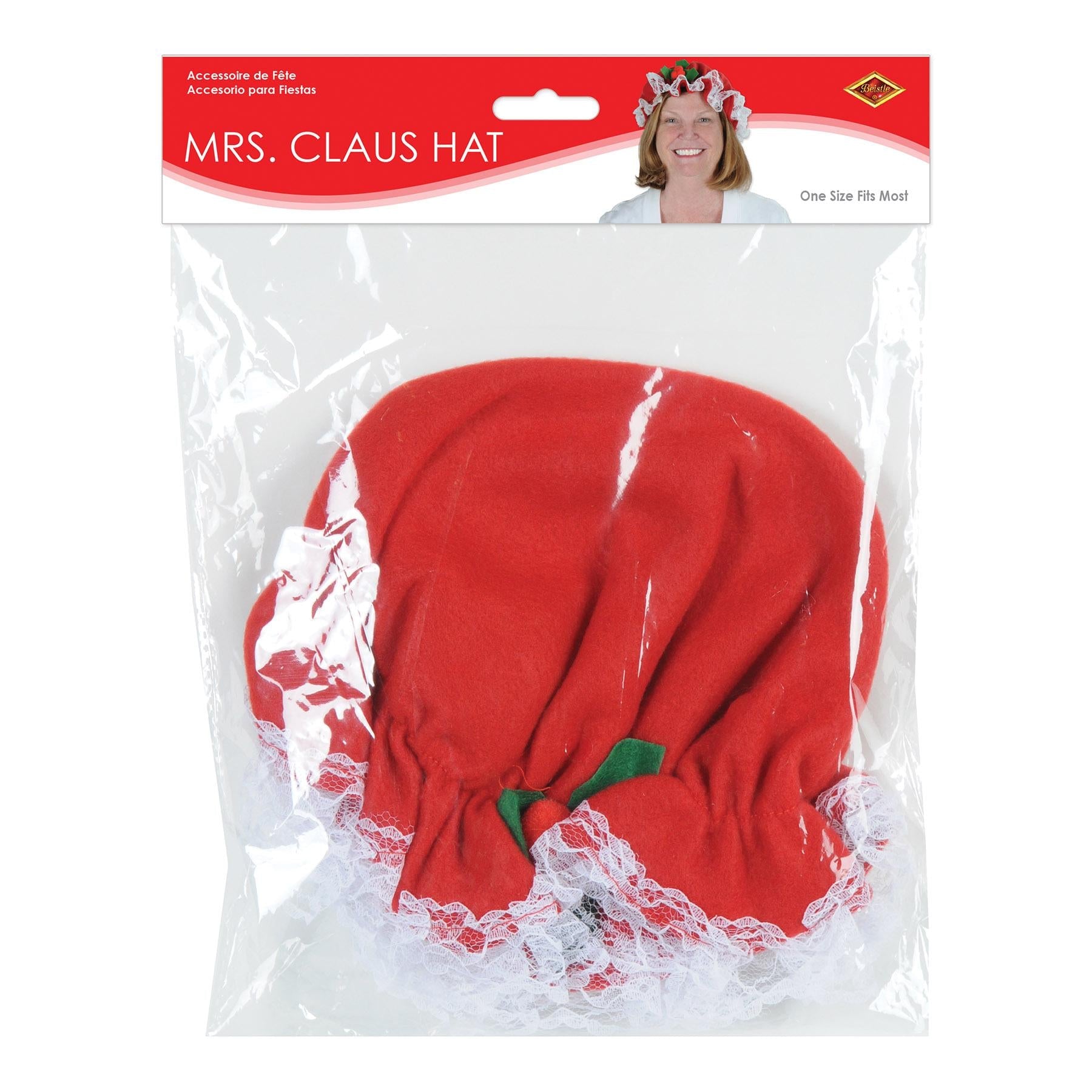 12 Pack Beistle Christmas Mrs Claus Hat - Festive Santa Hats for Holiday Parties, Costumes & Christmas Decorations