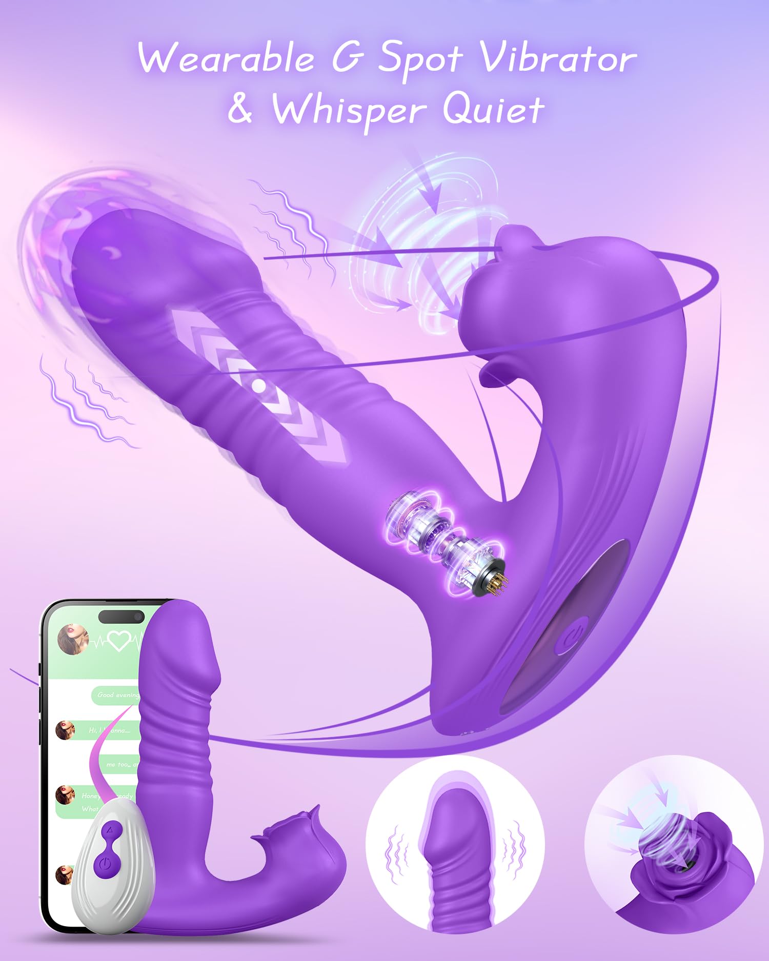 Premium Rose Sex Toy for Women - 9 Sucking & Thrusting Modes, App Remote Control G-Spot & Nipple Vibrator - Adult Toy for Solo Play & Couples | Perfect for Sensual Exploration & Intimate Moments