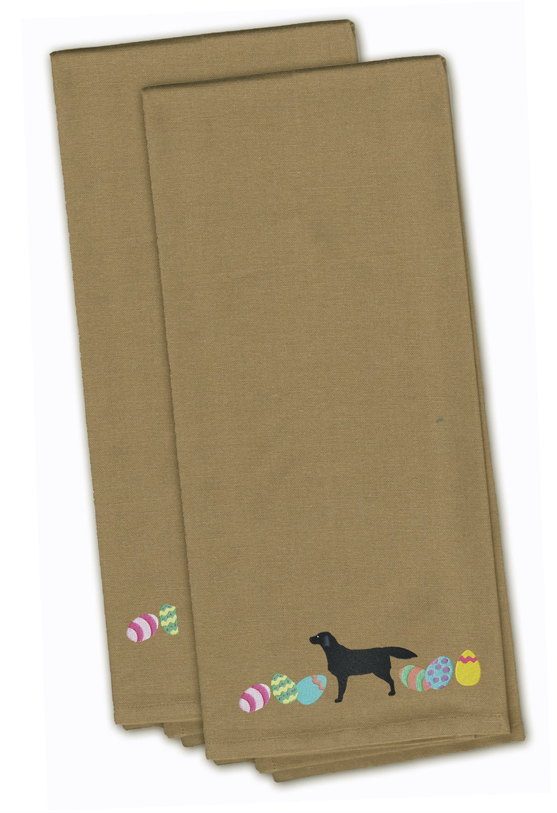 Black Labrador Retriever Embroidered Towel Set of 2 | Easter Themed Bathroom Hand Towels 19x25 Inches | Soft Absorbent Kitchen & Guest Towels for Face, Hands, Dishes | Perfect for Easter Decor, Dog Lover Gifts & Cozy Farmhouse Bathrooms
