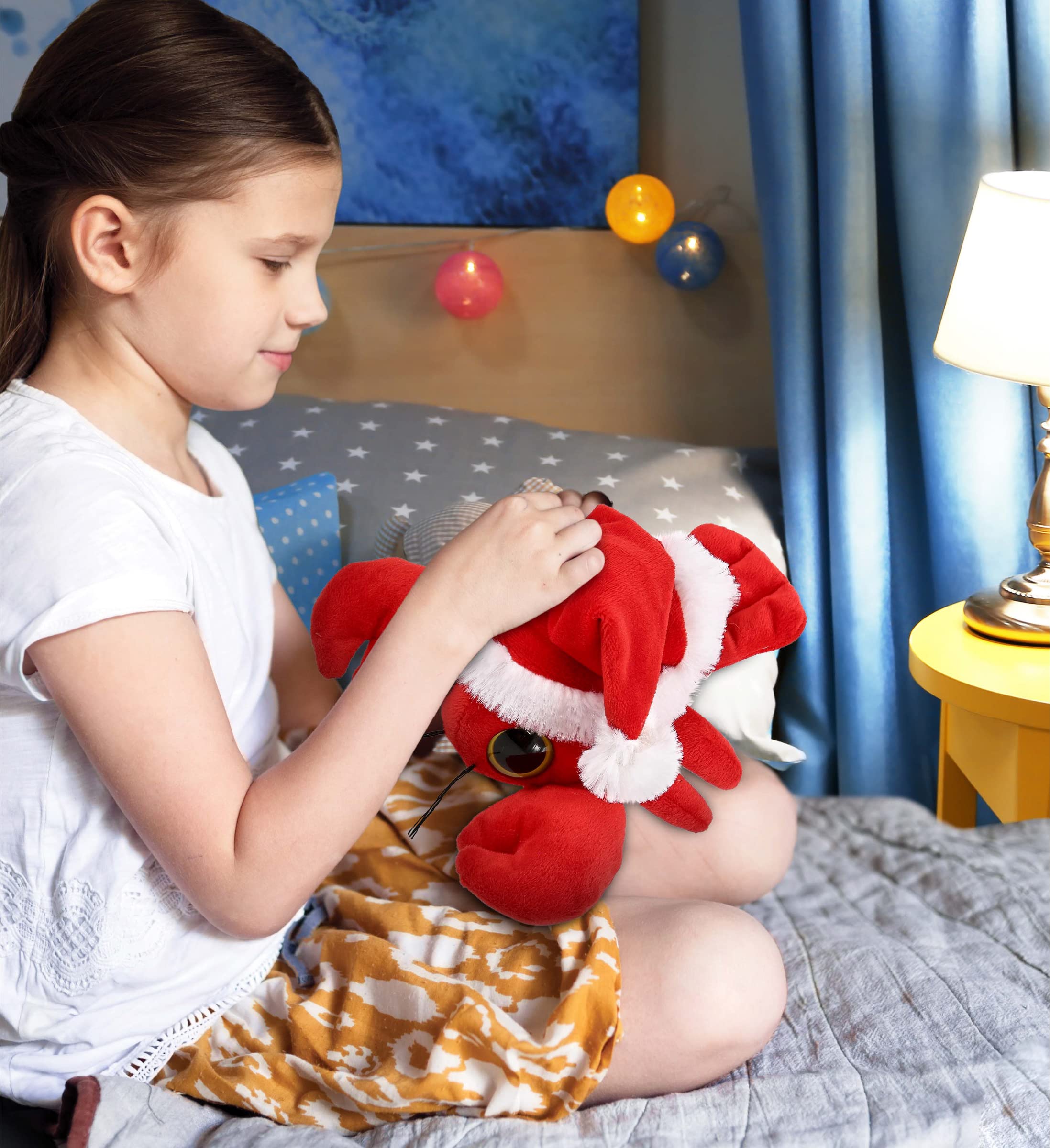 **DolliBu Santa Big Eye Lobster Plush Toy - 6