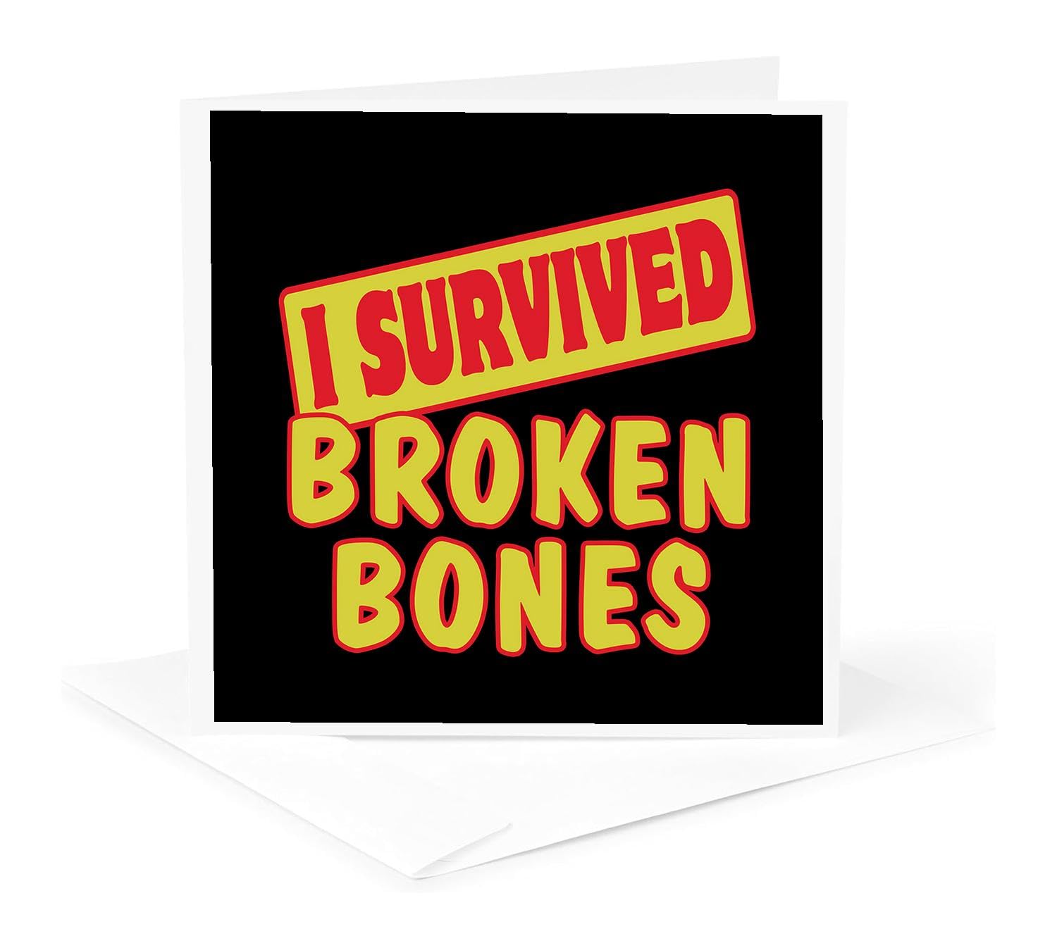 I Survived Broken Bones Greeting Cards - 6 Pack Funny Survival Sayings for Humor & Pride - Perfect for Get Well Wishes, Injury Recovery Gifts & Encouragement
