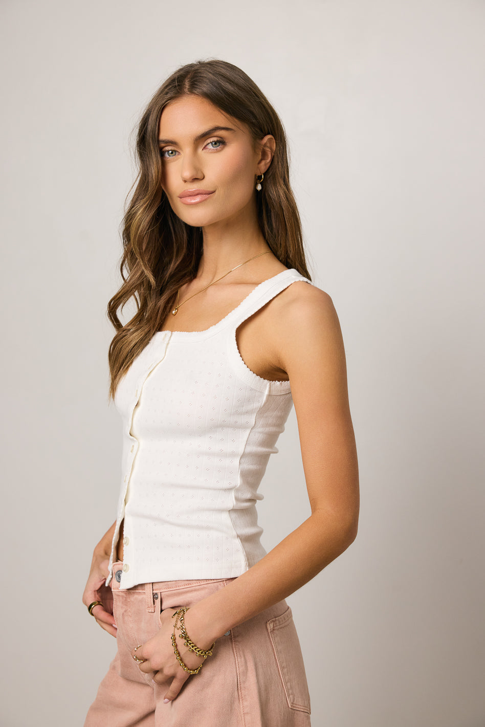 Apollo Knit Tank Top for Women - Soft Breathable White Summer Casual Top | Perfect for Gym, Yoga, and Beach Wear