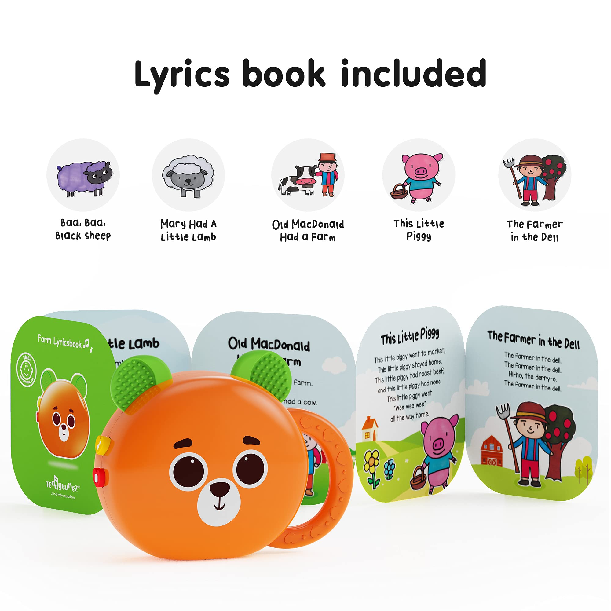 Educational Baby Musical Toys & Teether Set - Montessori Learning Toys for Infants 0-6 Months | Interactive Developmental Toys for 3-6 Month Old Babies | Perfect for Sensory Play, Early Learning & Soothing Teething Pain (Bundle)