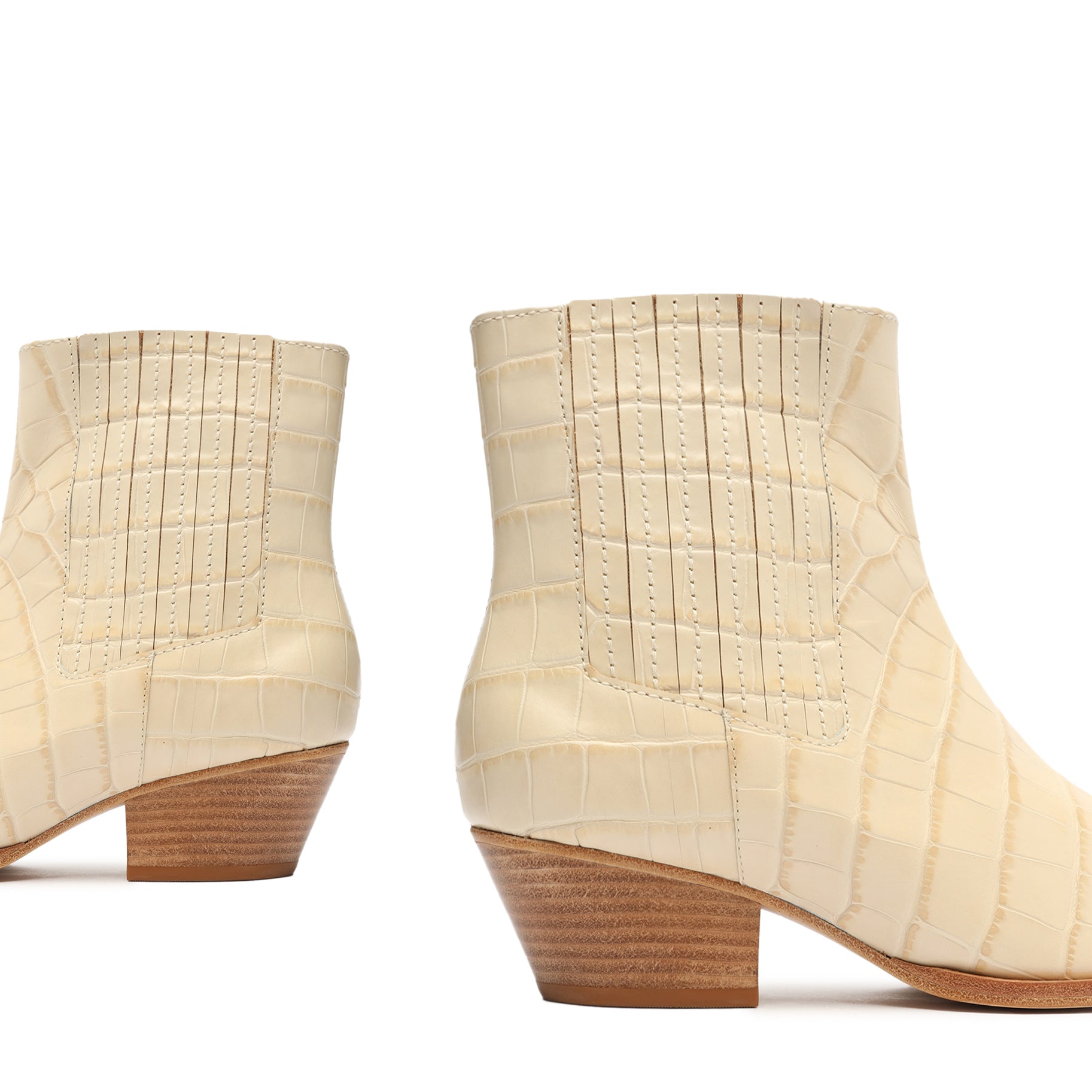 Briani Crocodile Embossed Leather Boots for Women - Stylish Ankle Booties with Premium Faux Leather - Perfect for Fall, Winter & Casual Outfits
