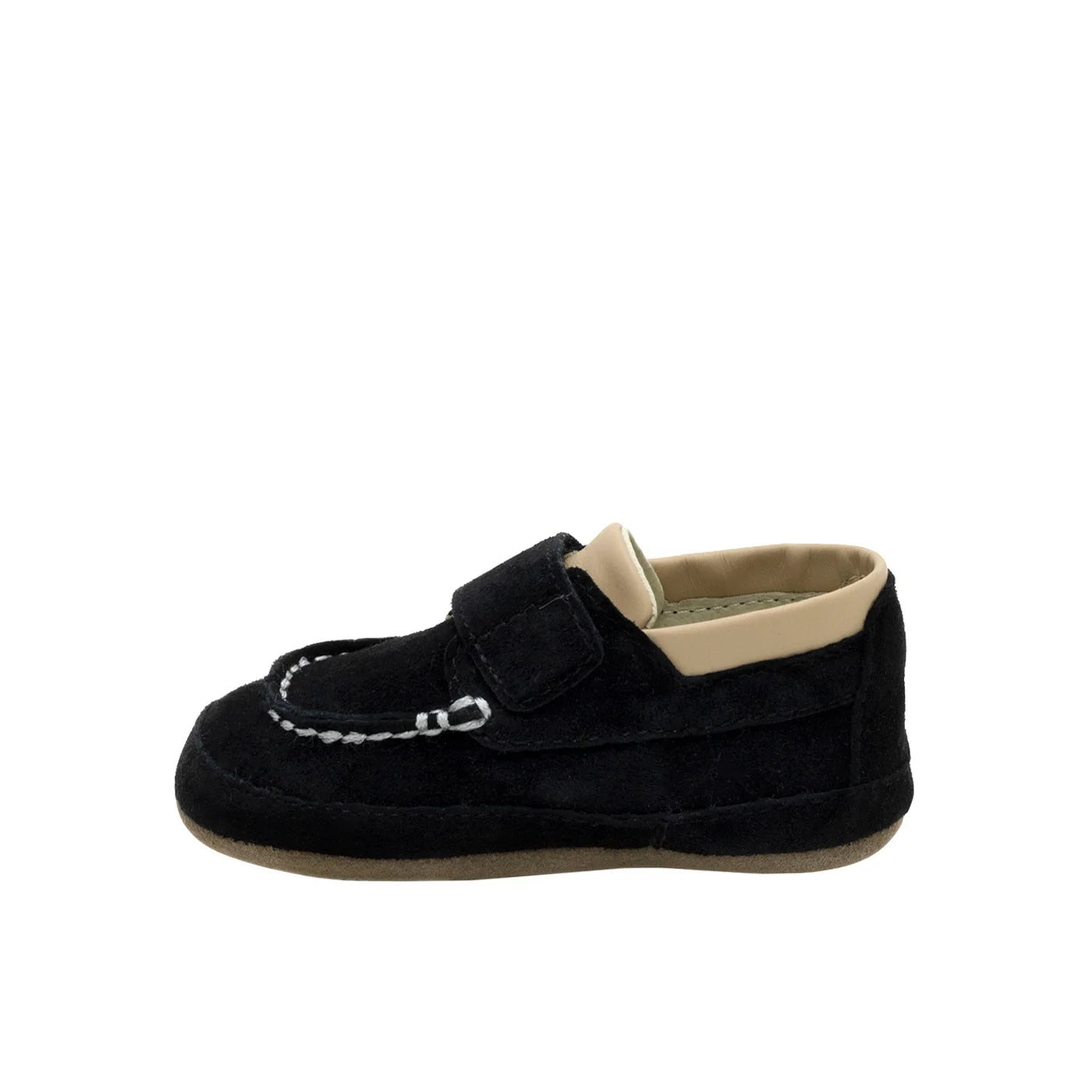 Robeez Black Nubuck Boden First Kicks Baby Shoes - Soft Sole Leather Booties for Newborns & Infants - Perfect for Crawling, First Steps & Special Occasions