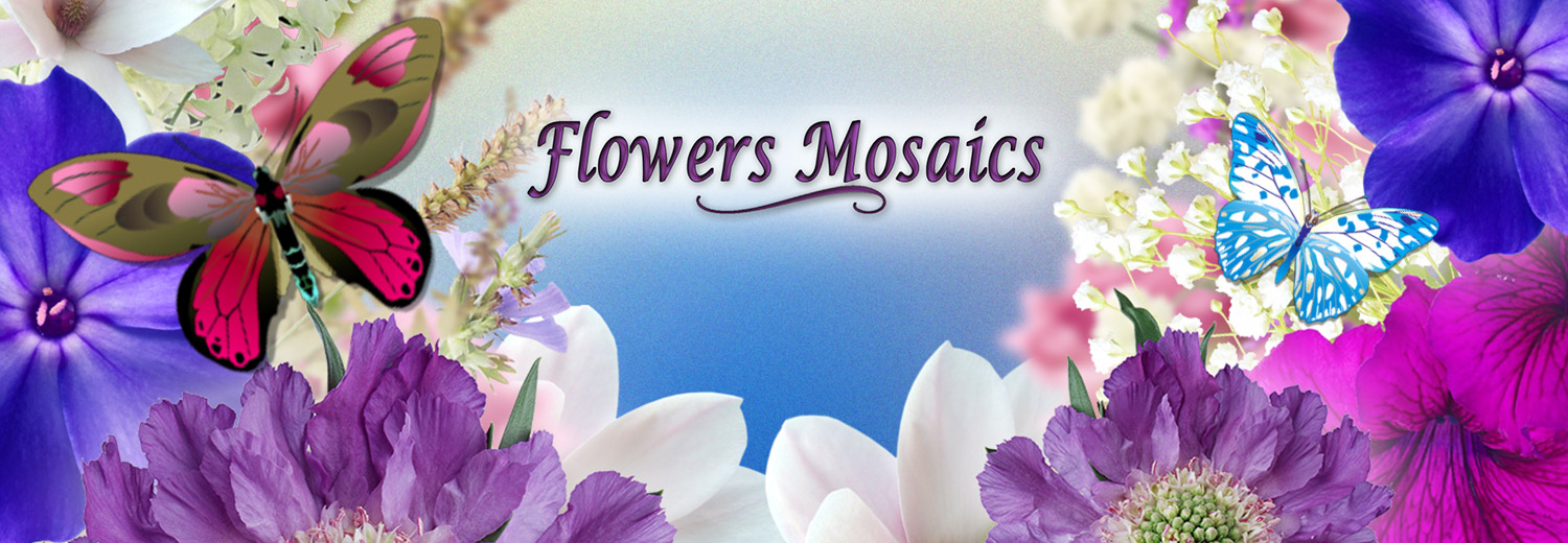 Flowers Mosaics Digital Download - Beautiful Floral Patterns for DIY Crafts, Scrapbooking & Home Decor