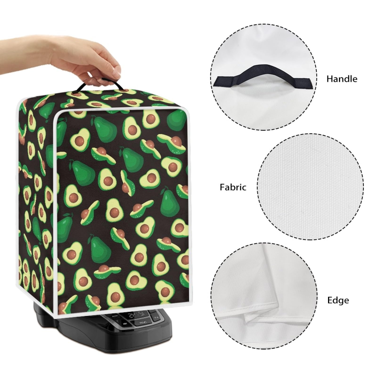 GLENLCWE Green Avocado Polyester Coffee Maker Cover - Dustproof & Fingerprint Resistant Appliance Cover for Kitchen (Fits Coffee Makers, Stand Mixers, Juice Extractors) - Perfect for Home, Office & Cafe Use